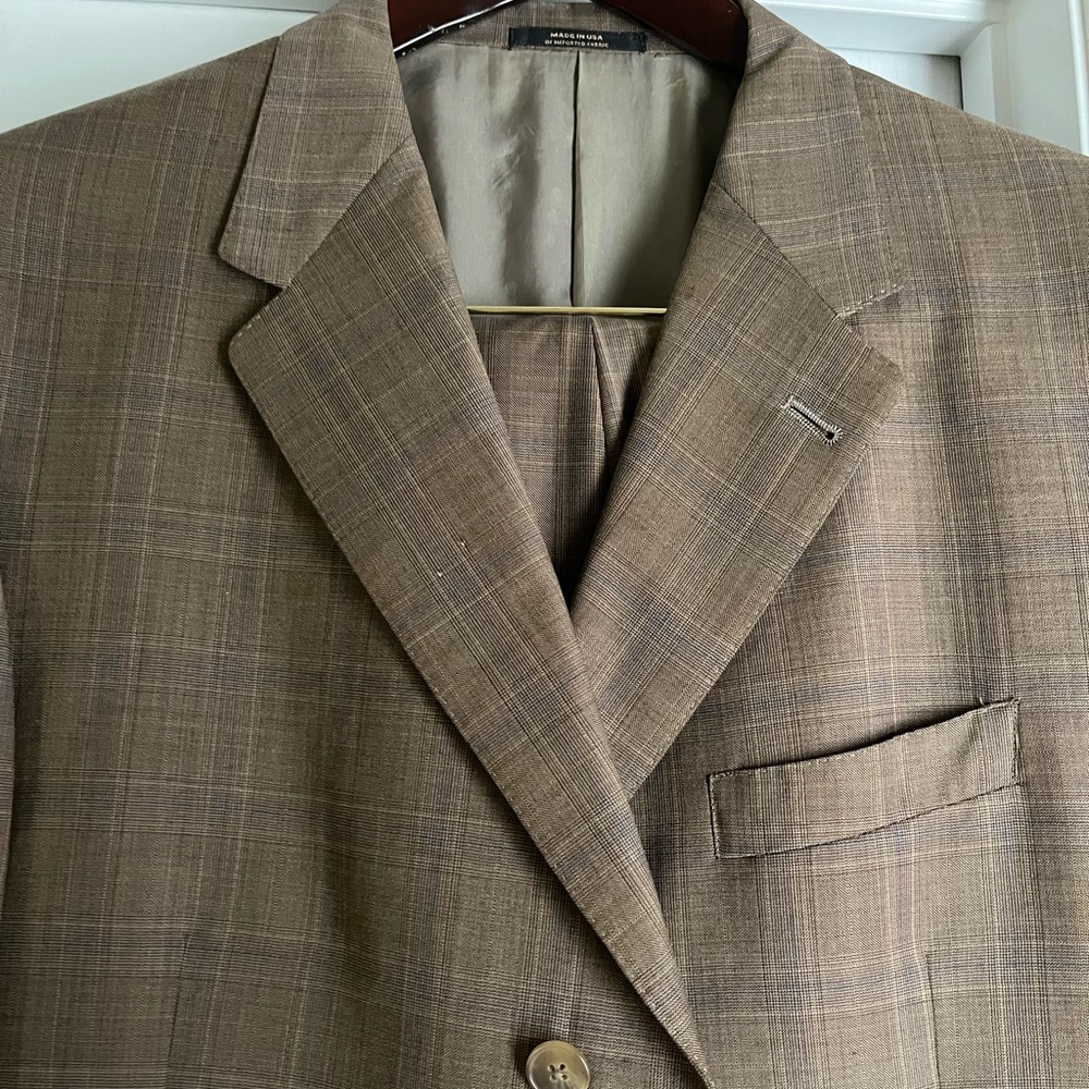 Tan Checkered Hart Schaffner Marx Suit